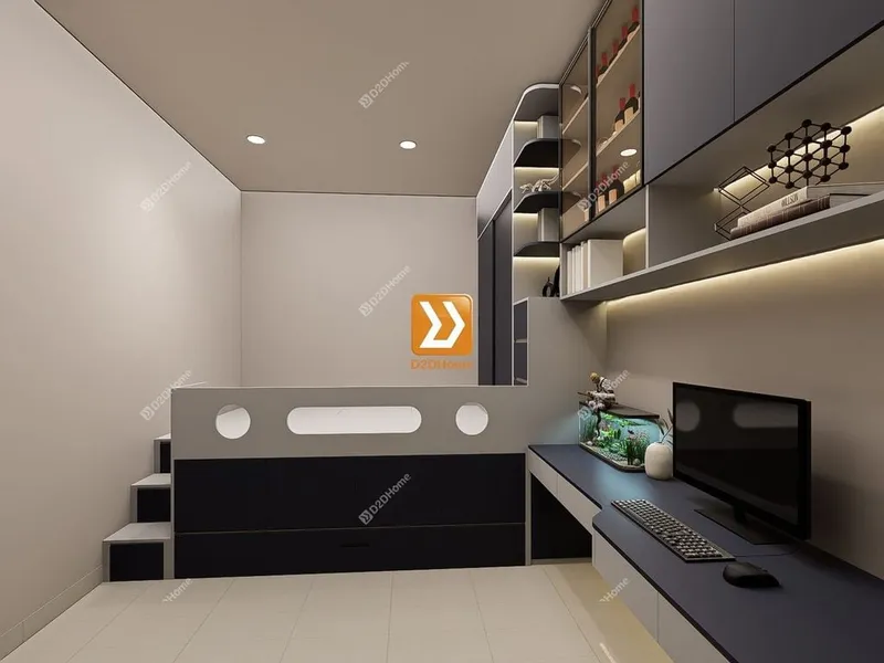Phòng ngủ với hệ giường tủ bàn kết hợp nhà anh Danh - Ảnh 2