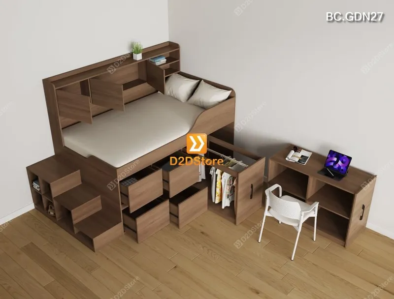 Giường đa năng lưu trữ thông minh BC.GDN27 - Ảnh 12