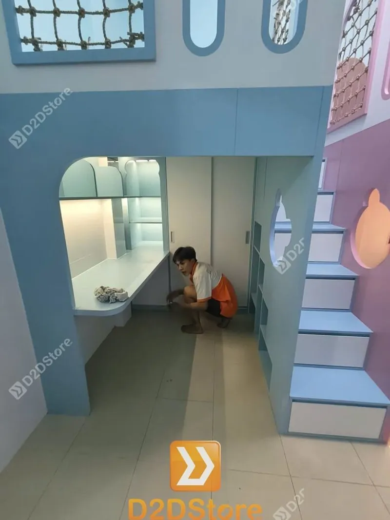 Phòng ngủ giường tầng cho 2 bé trai và gái nhà chị Huệ Nguyễn - Ảnh 9