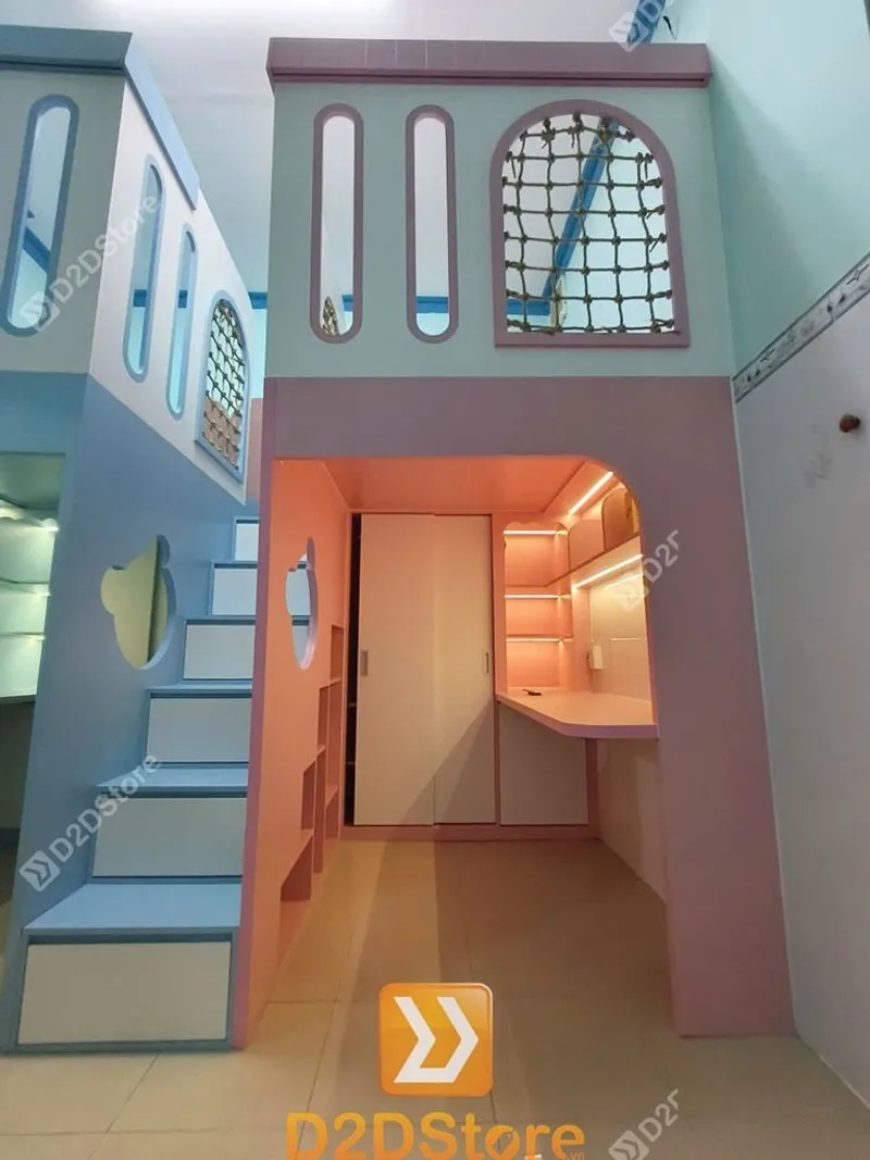 Phòng ngủ giường tầng cho 2 bé trai và gái nhà chị Huệ Nguyễn - Ảnh 12