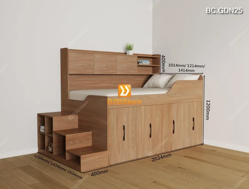Giường đa năng nhiều tủ lưu trữ BC.GDN25 - Ảnh 4