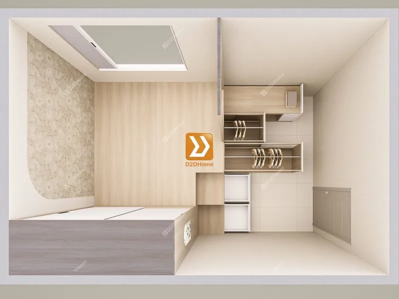 Phòng ngủ với hệ giường tủ bàn kết hợp nhà chị Yumi - Ảnh 2