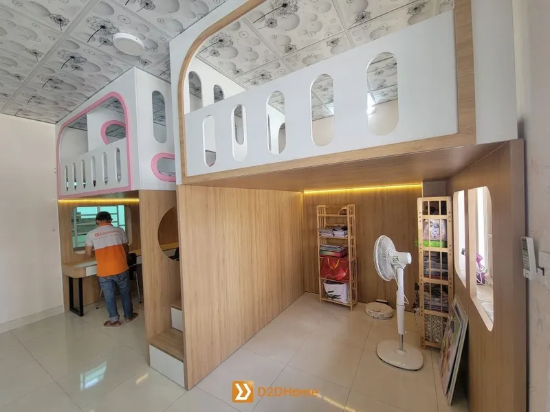 Phòng ngủ giường tầng cho 3 bé trai nhà chị Hoa - Ảnh 7