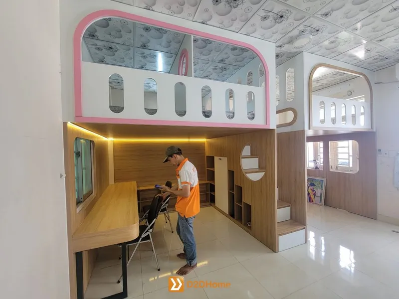 Phòng ngủ giường tầng cho 3 bé trai nhà chị Hoa - Ảnh 8