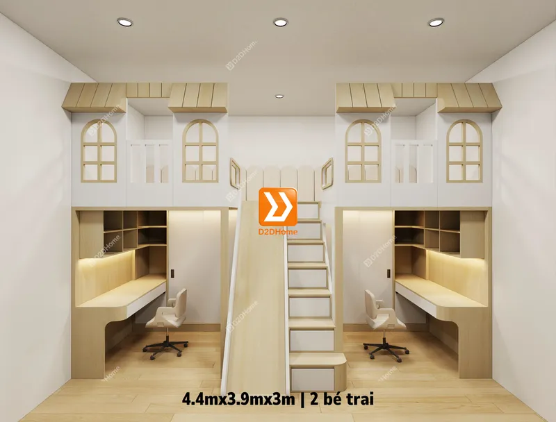 Phòng ngủ giường tầng 2 bé trai nhà anh Nhật Trường - Ảnh 2