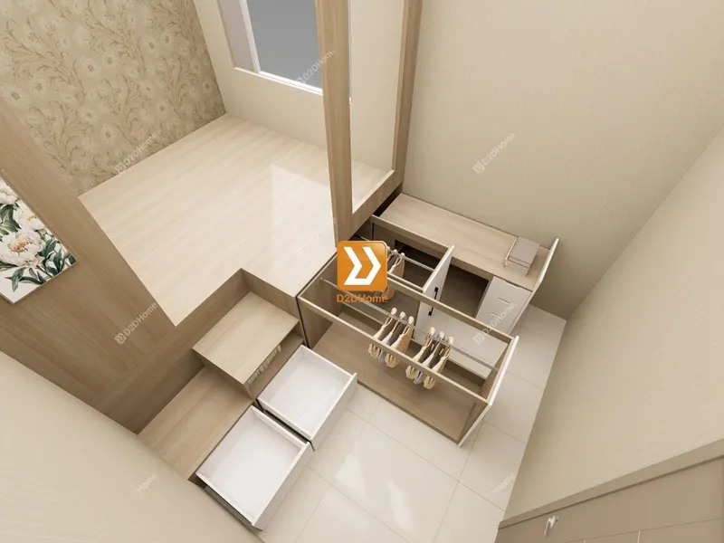 Phòng ngủ với hệ giường tủ bàn kết hợp nhà chị Yumi - Ảnh 3