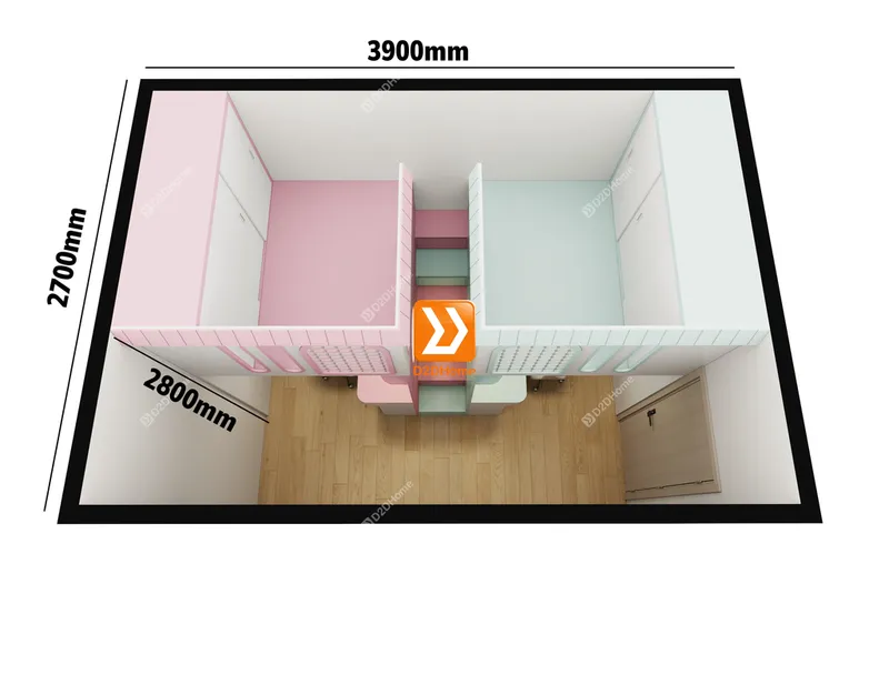 Phòng ngủ giường tầng cho 1 bé trai và 1 bé gái nhà anh Hồng Sơn - Ảnh 3