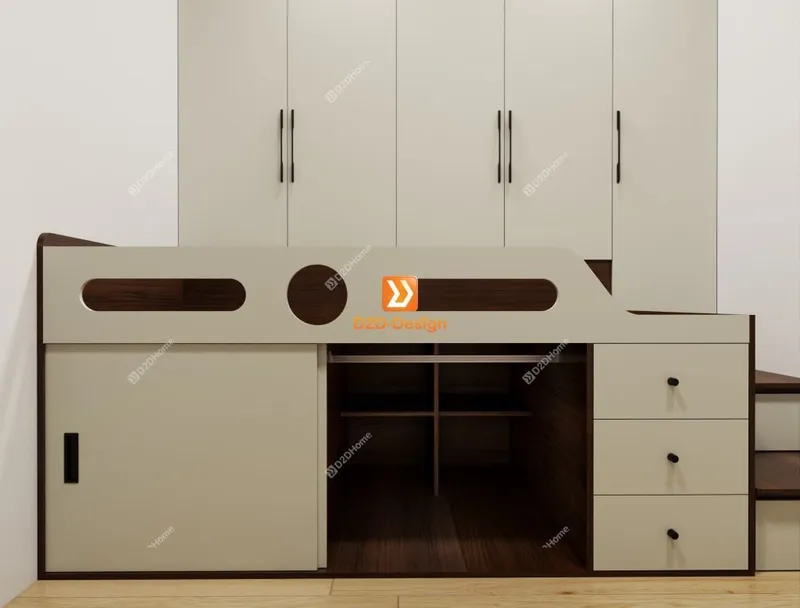 Phòng ngủ với hệ giường tủ kết hợp nhà chị Chi Lê - Ảnh 4