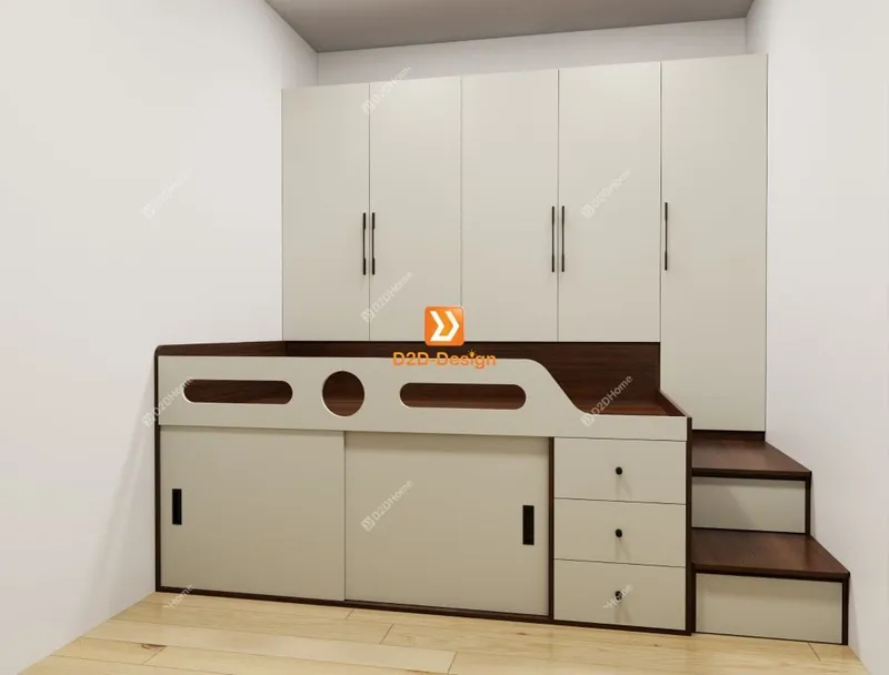 Phòng ngủ với hệ giường tủ kết hợp nhà chị Chi Lê - Ảnh 6