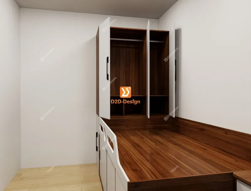 Phòng ngủ với hệ giường tủ kết hợp nhà chị Xuân Nghi - Ảnh 4