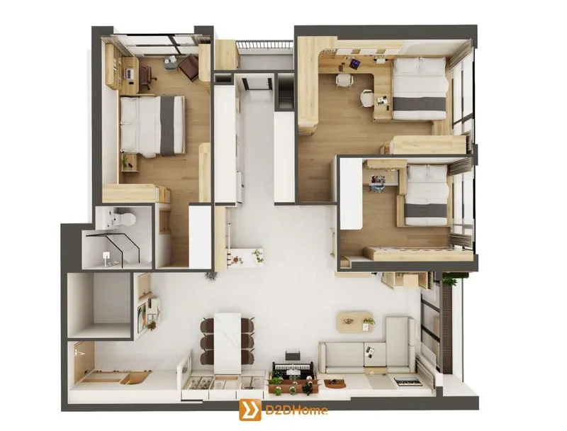 Vinhomes phường Bình Thạnh căn hộ 3 phòng ngủ nhà chị Vân - Ảnh 2
