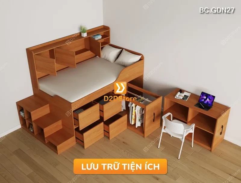 Giường đa năng lưu trữ thông minh BC.GDN27 - Ảnh 5
