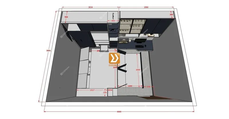 Phòng ngủ với hệ giường tủ bàn kết hợp nhà anh Danh - Ảnh 4