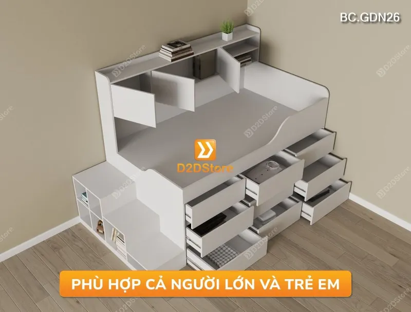 Giường đa năng nhiều ngăn kéo BC.GDN26 - Ảnh 6