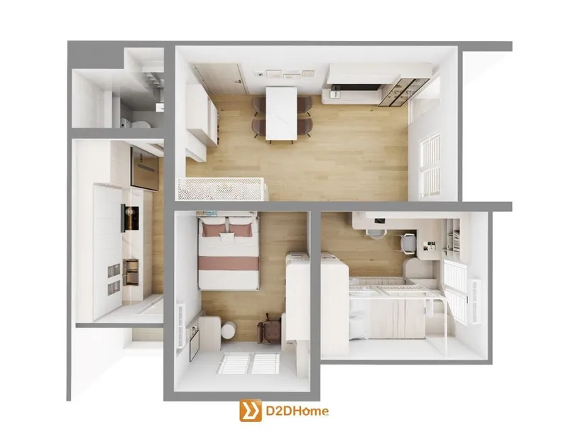 Sơn kỳ phường Tân Phú căn hộ 2 phòng ngủ nhà chị Loan - Ảnh 2