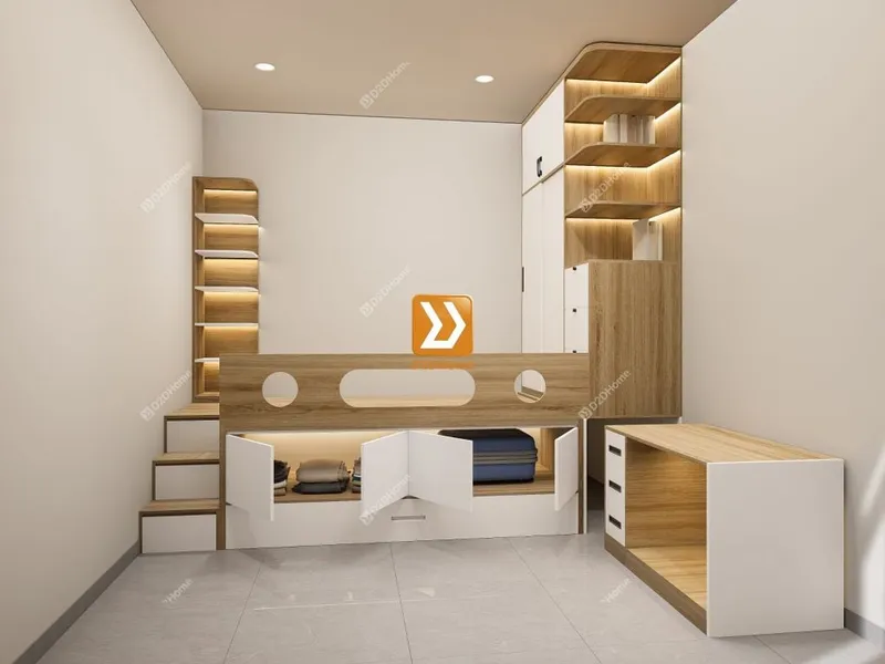 Phòng ngủ cho bé với hệ giường tủ bàn kết hợp nhà chị Phượng - Ảnh 14