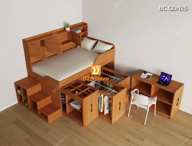 Giường đa năng nhiều tủ lưu trữ BC.GDN25 - Ảnh 9