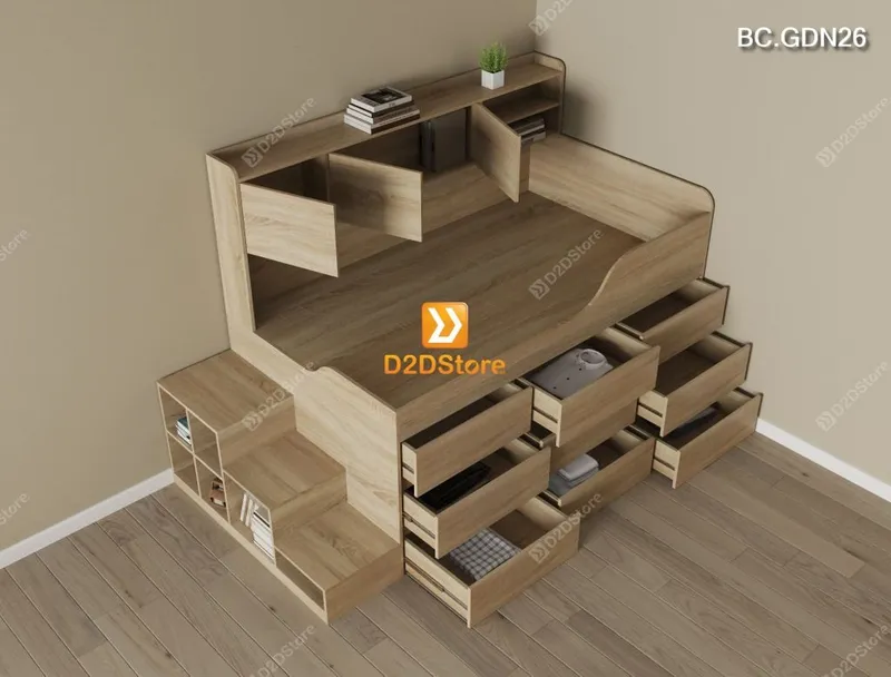 Giường đa năng nhiều ngăn kéo BC.GDN26 - Ảnh 10