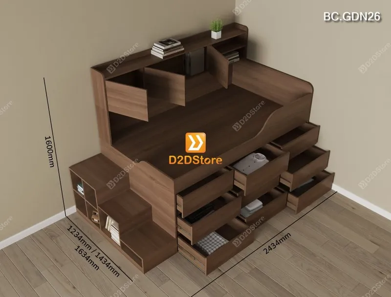 Giường đa năng nhiều ngăn kéo BC.GDN26 - Ảnh 8