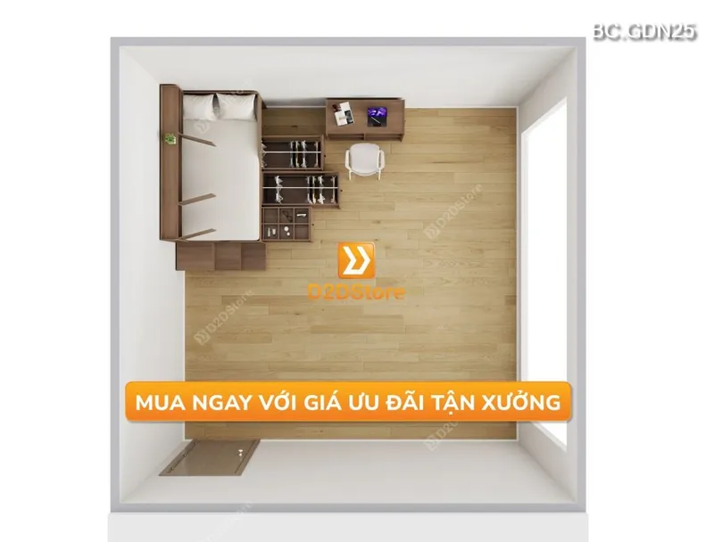 Giường đa năng nhiều tủ lưu trữ BC.GDN25 - Ảnh 13