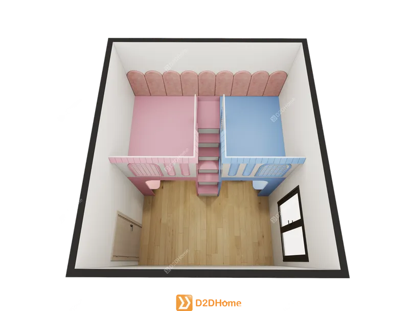 Phòng ngủ giường tầng cho 2 bé trai và gái nhà chị Huệ Nguyễn - Ảnh 16