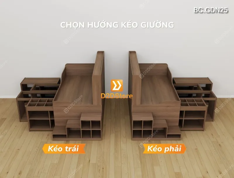 Giường đa năng nhiều tủ lưu trữ BC.GDN25 - Ảnh 7