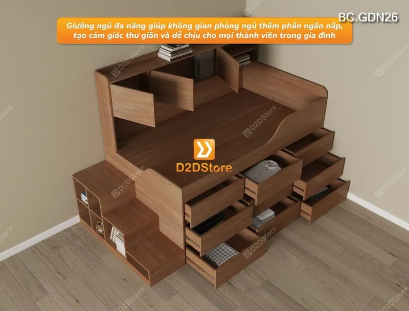 Giường đa năng nhiều ngăn kéo BC.GDN26 - Ảnh 15