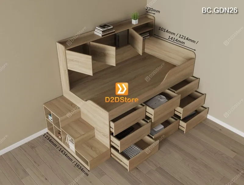Giường đa năng nhiều ngăn kéo BC.GDN26 - Ảnh 9