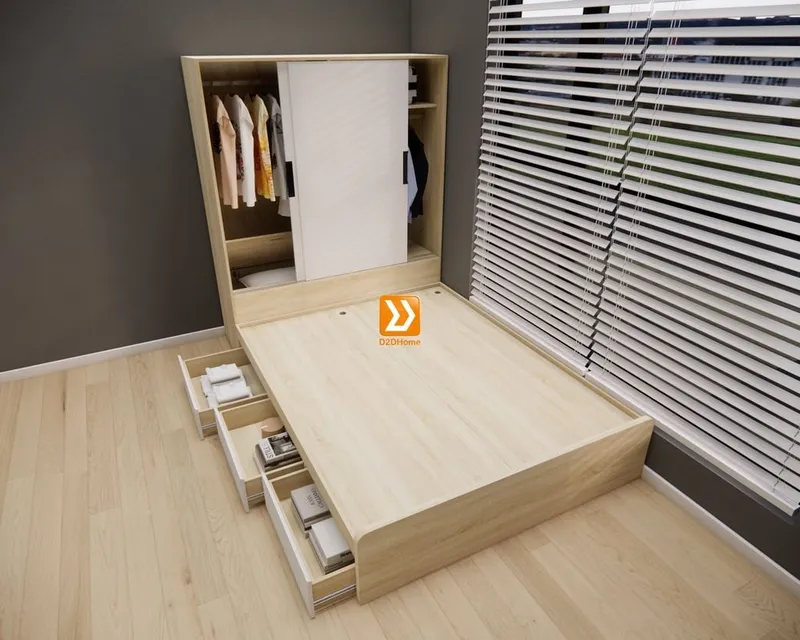 Hệ tủ liền giường TLG.07 - Ảnh 10