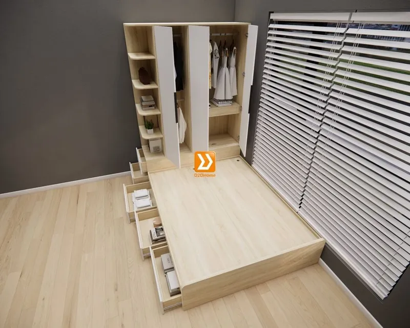 Hệ tủ liền giường TLG.09 - Ảnh 8