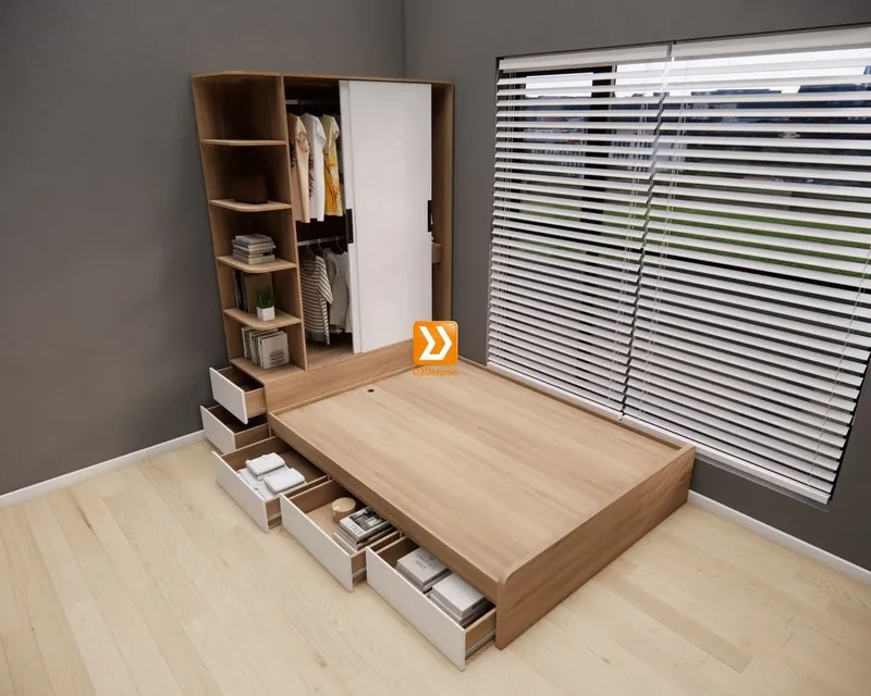 Hệ tủ liền giường TLG.08 - Ảnh 11
