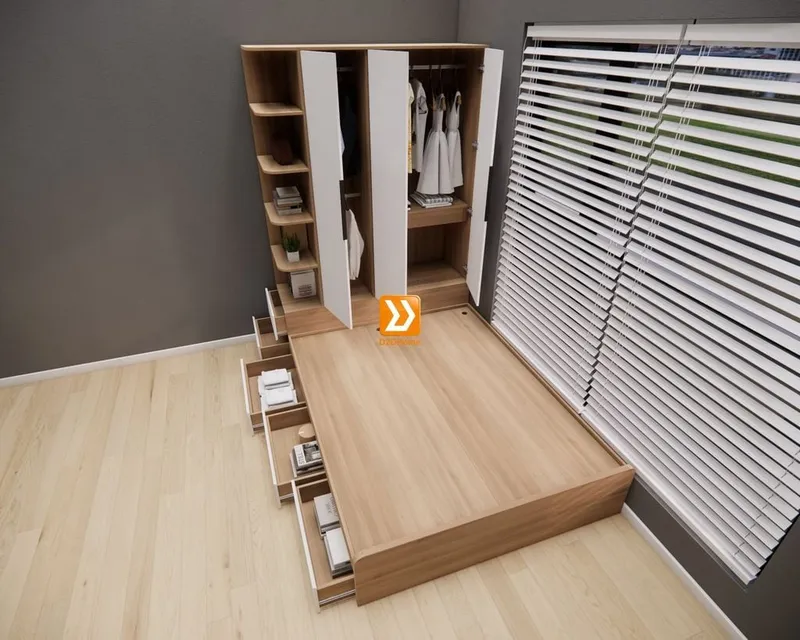 Hệ tủ liền giường TLG.09 - Ảnh 1
