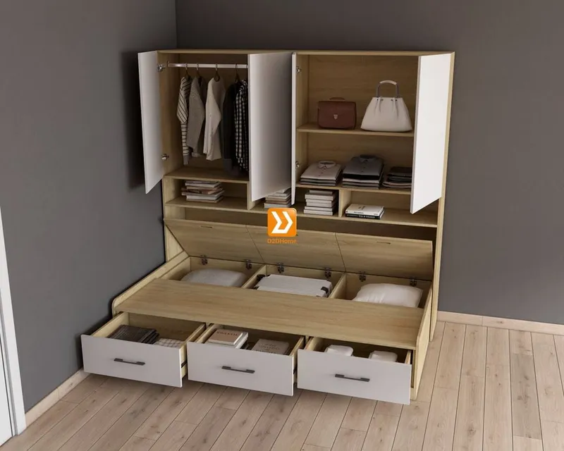 Hệ tủ liền giường TLG.04 - Ảnh 1
