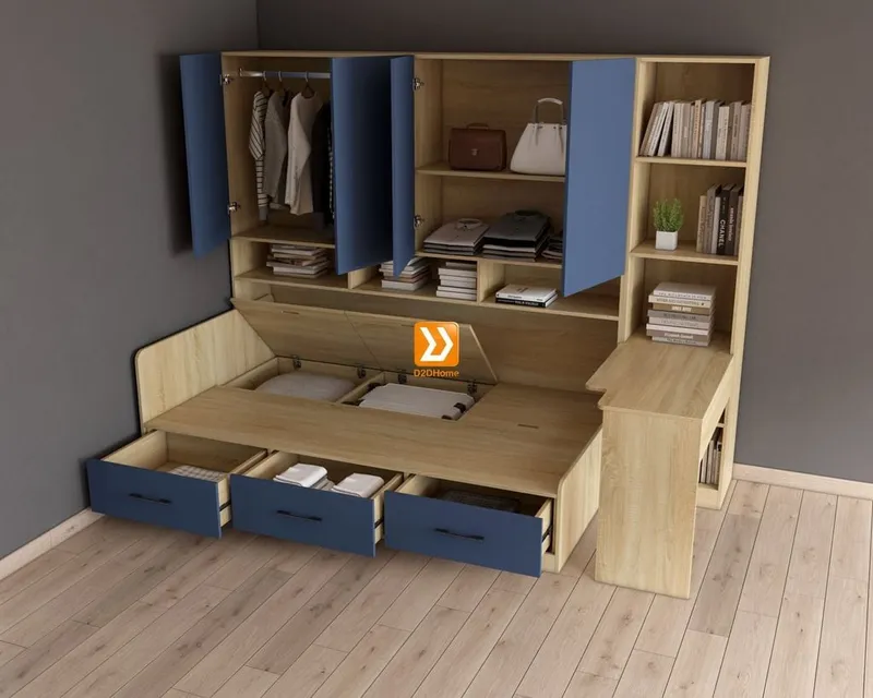 Hệ tủ liền giường TLG.03 - Ảnh 3