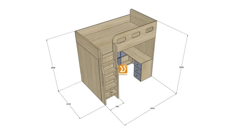 Hệ giường tầng tiêu chuẩn HGT.TC18 - Ảnh 5