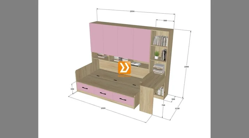 Hệ tủ liền giường TLG.03 - Ảnh 6