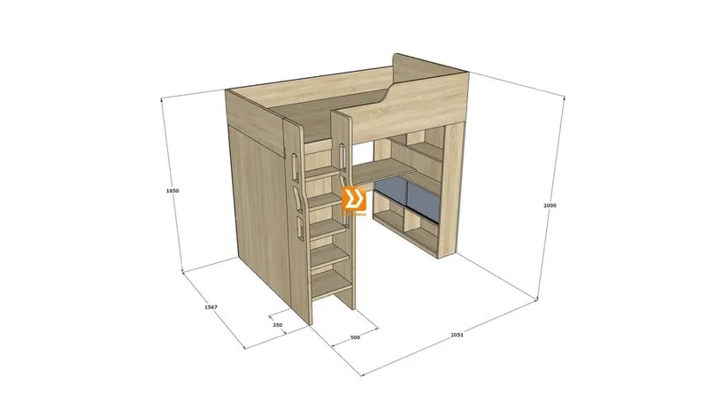 Hệ giường tầng tiêu chuẩn HGT.TC14 - Ảnh 2