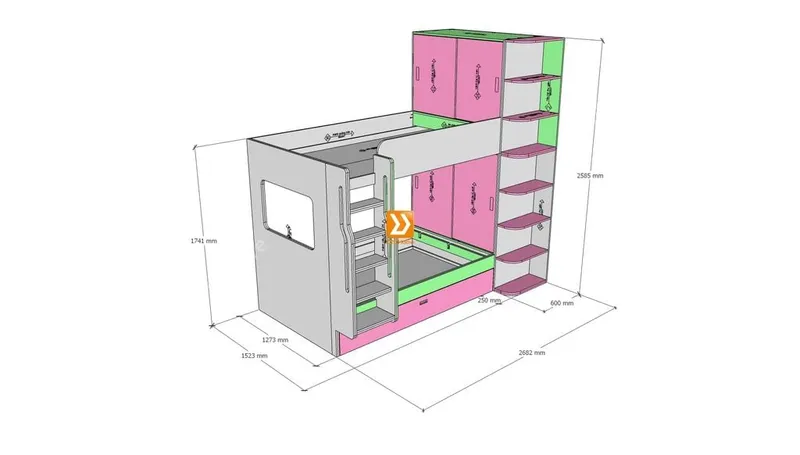 Hệ giường tầng tiêu chuẩn HGT.TC13 - Ảnh 18
