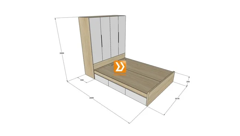 Hệ tủ liền giường TLG.06 - Ảnh 6