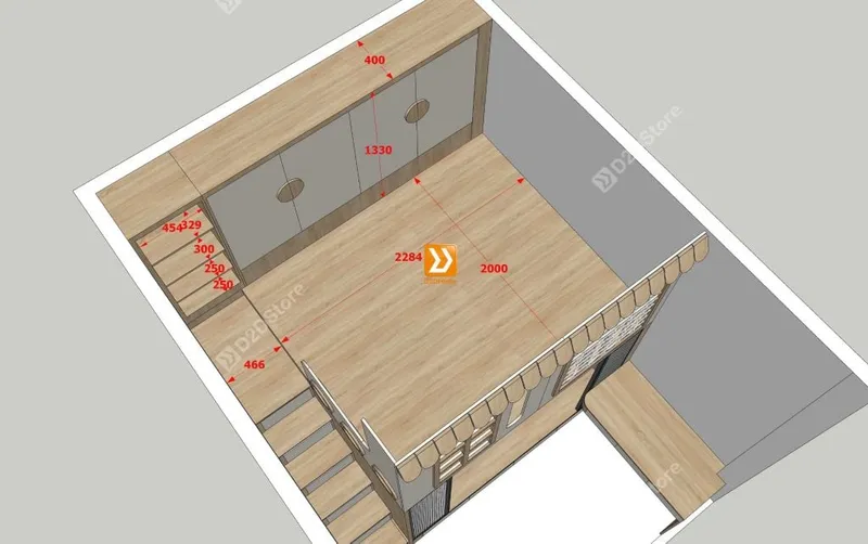 Phòng ngủ giường tầng cho bố mẹ và 1 bé trai nhà anh Phi - Ảnh 5