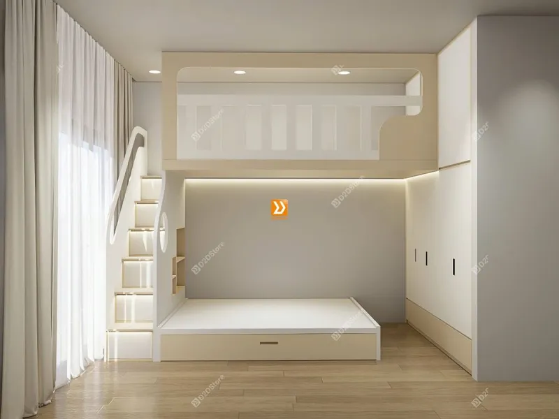 Phòng ngủ giường tầng cho bố mẹ và 2 bé nhà chị Phương Huỳnh - Ảnh 19