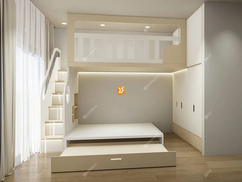 Phòng ngủ giường tầng cho bố mẹ và 2 bé nhà chị Phương Huỳnh - Ảnh 20