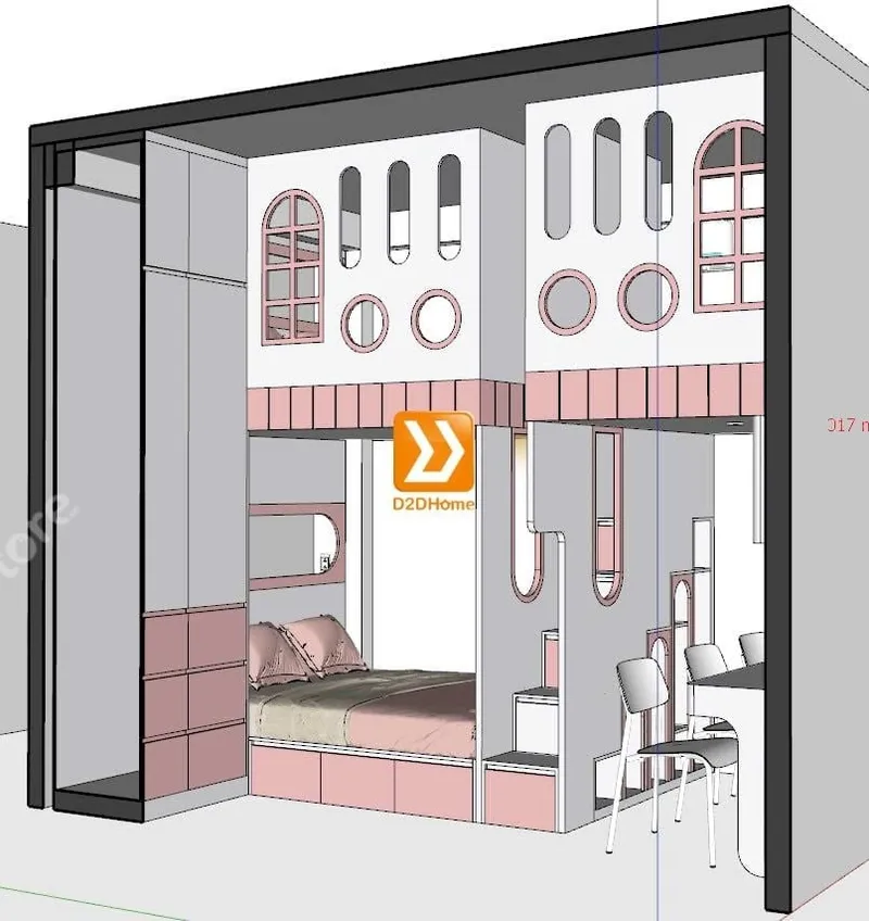 Phòng ngủ giường tầng cho 3 bé gái nhà chị Ngọc Lễ - Ảnh 14