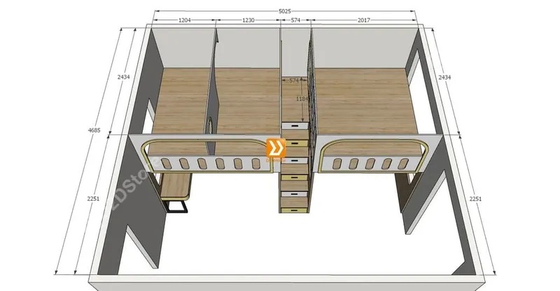 Phòng ngủ giường tầng cho 3 bé trai nhà chị Hoa - Ảnh 15
