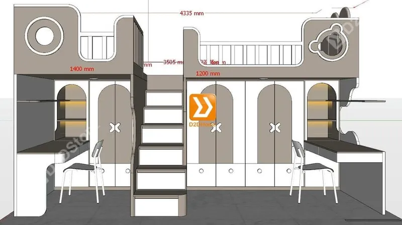 Phòng ngủ giường tầng cho 2 bé gái nhà chị Lệ Trang - Ảnh 7