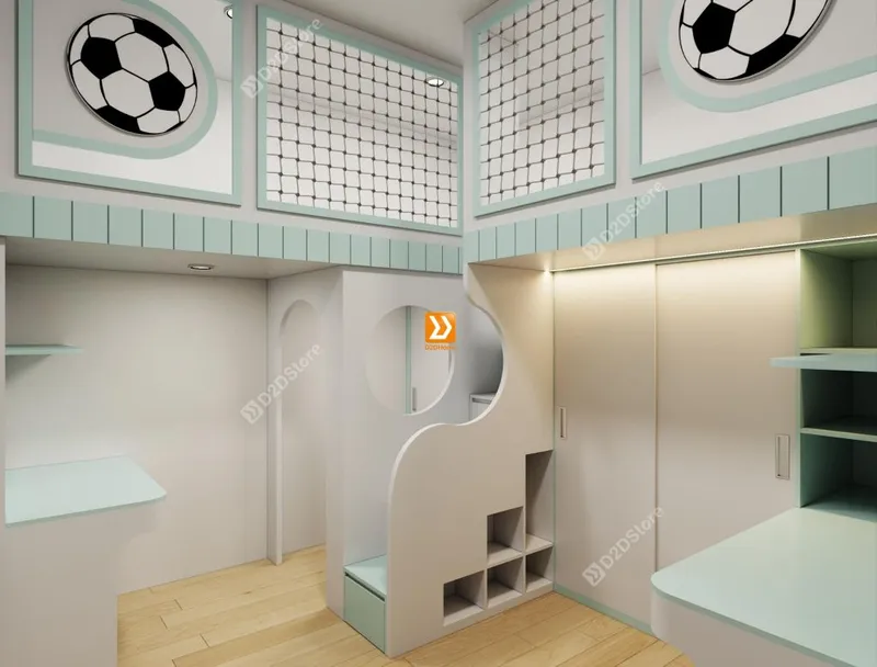 Phòng ngủ giường tầng cho 2 bé trai nhà chị Nguyệt Hiền - Ảnh 15