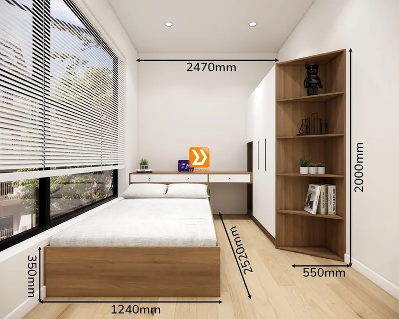 Hệ giường tủ bàn kết hợp cho phòng nhỏ 6m2 nhà chị Dung Phạm - Ảnh 2