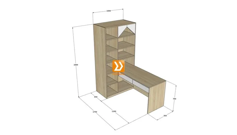 Hệ giường tủ bàn kết hợp cho phòng nhỏ 8m2 nhà chị Hồng Mơ - Ảnh 9