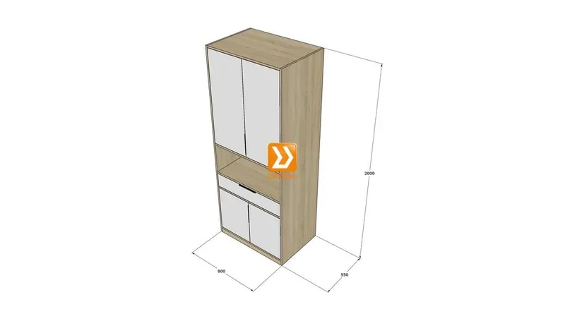Hệ giường tủ bàn kết hợp cho phòng nhỏ 8m2 nhà chị Hồng Mơ - Ảnh 8