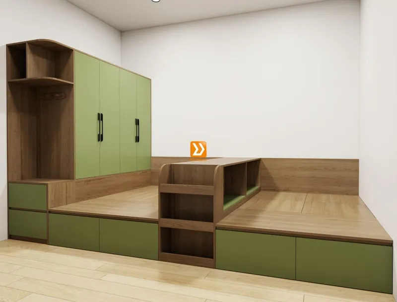 Hệ giường tủ đối xứng cho 2 bé trai nhà chị Tâm Tâm - Ảnh 3